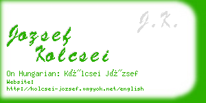 jozsef kolcsei business card